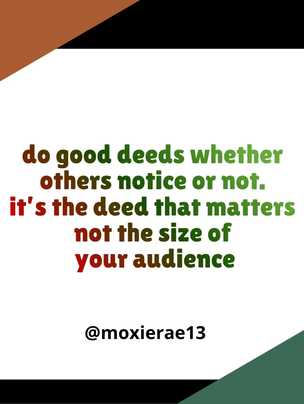 Doing good deeds!